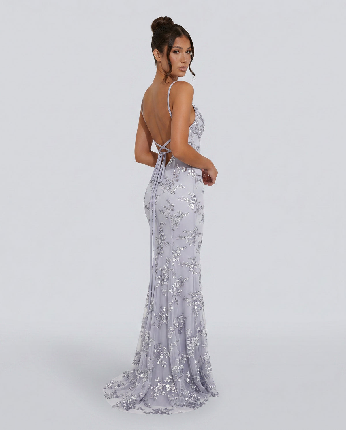 Sequin V-Neck Mermaid Maxi Dress