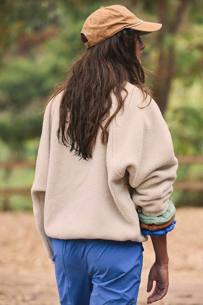 Sherpa Button Front Fleece Jacket