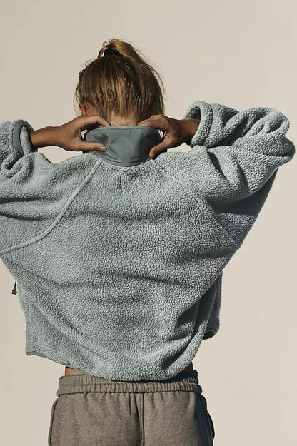 Sherpa Button Front Fleece Jacket