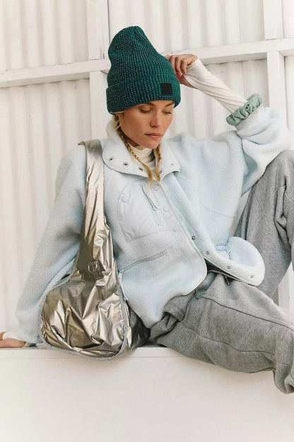 Sherpa Button Front Fleece Jacket