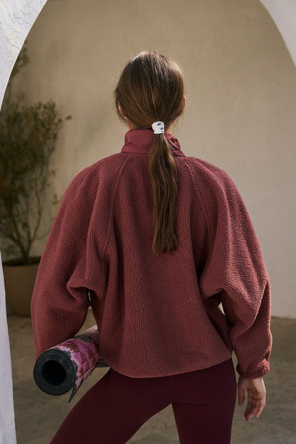 Sherpa Button Front Fleece Jacket