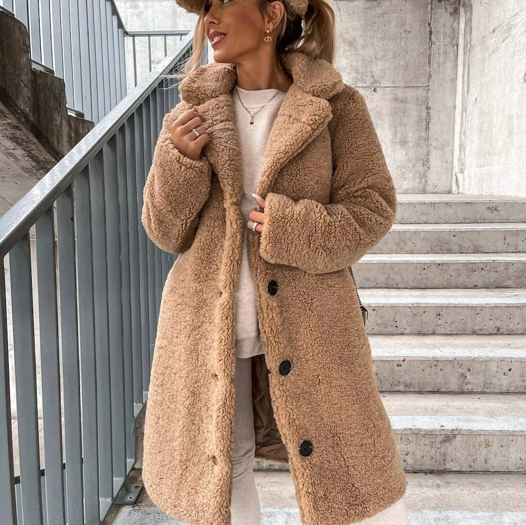 Sherpa Collared Button Front Coat