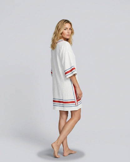 Striped Kimono Sleeve Mini Dress