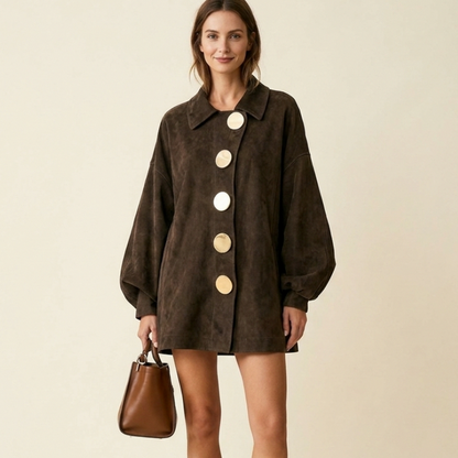 Suede Button Front Jacket