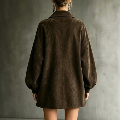 Suede Button Front Jacket