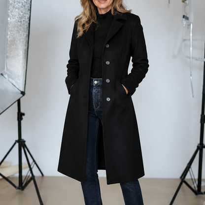 Suede Button Front Trench Coat