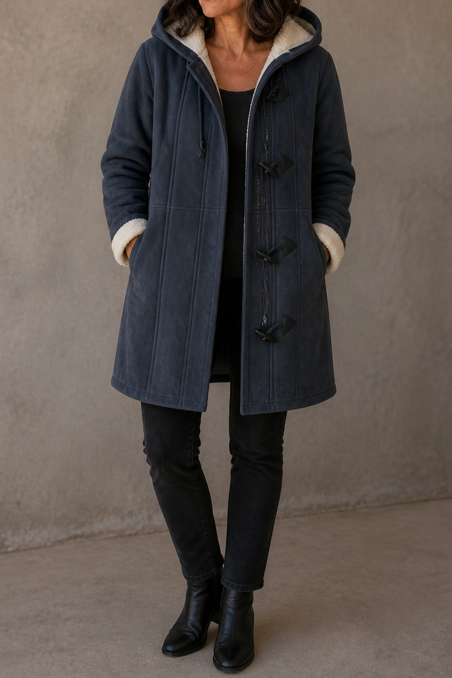 Suede Sherpa Lined Toggle Coat