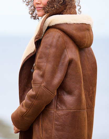 Suede Sherpa Lined Toggle Coat