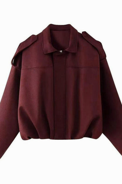 Suede Zip Front Cropped Jacket