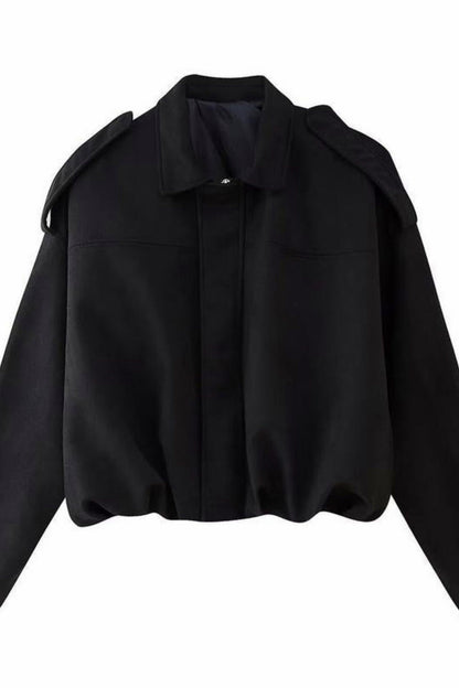 Suede Zip Front Cropped Jacket