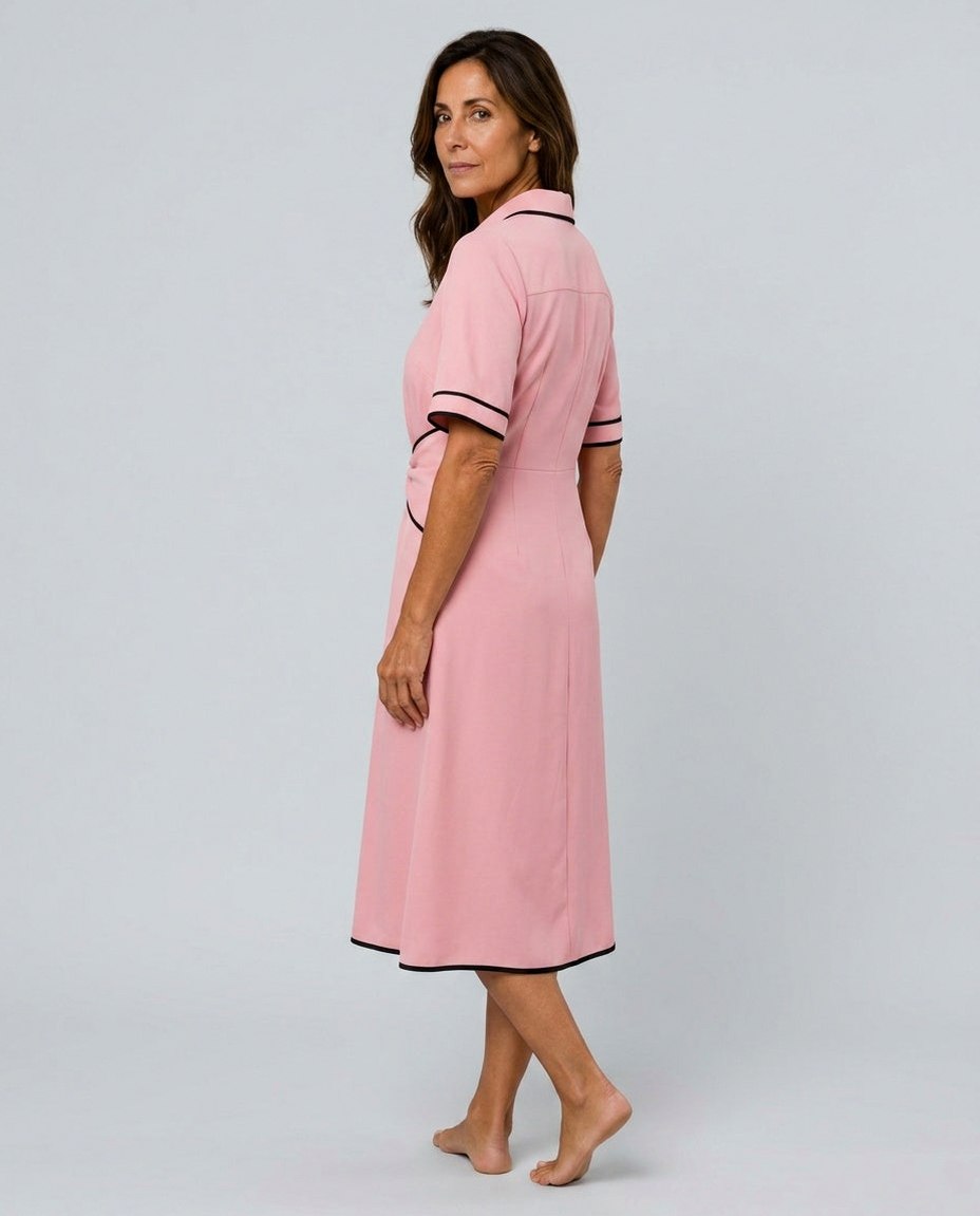 Tie Front Short Sleeve Midi Dress