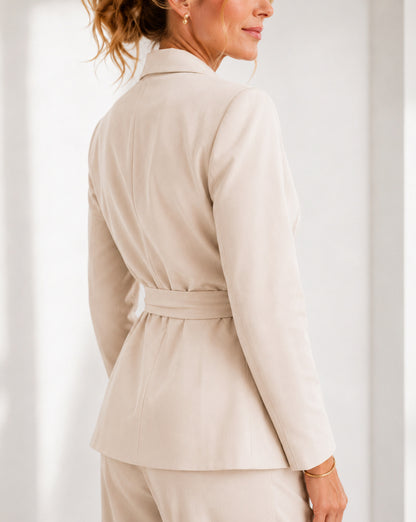 Tie Waist Blazer Pant Set