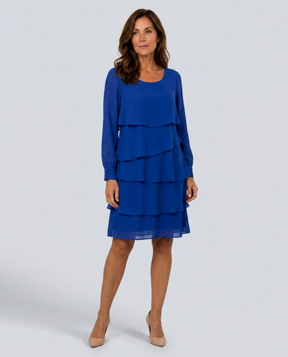 Tiered Long Sleeve Mini Dress