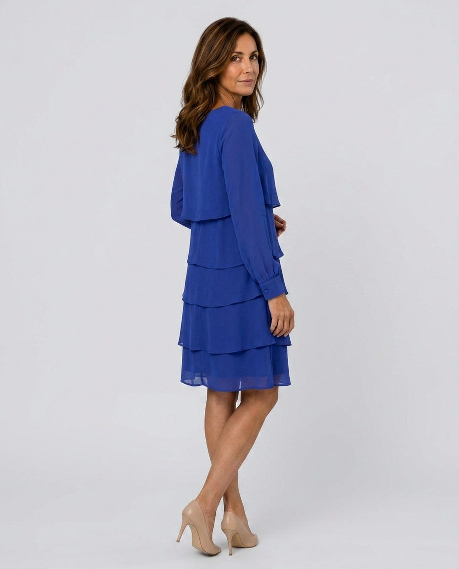Tiered Long Sleeve Mini Dress