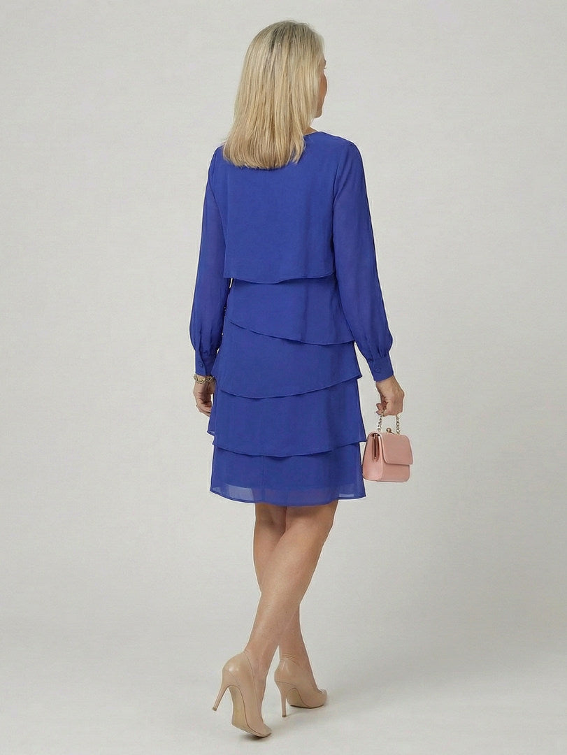 Tiered Long Sleeve Mini Dress