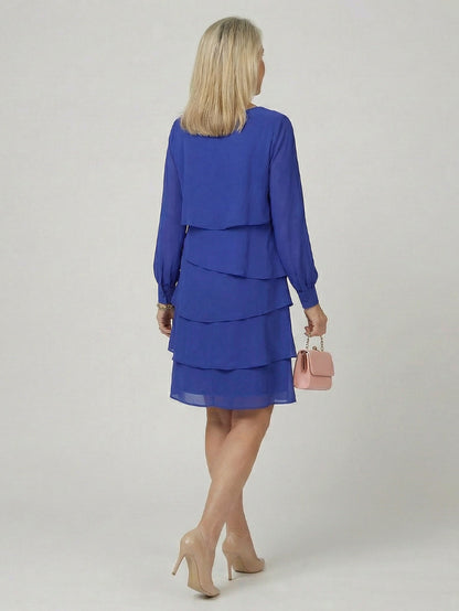 Tiered Long Sleeve Mini Dress