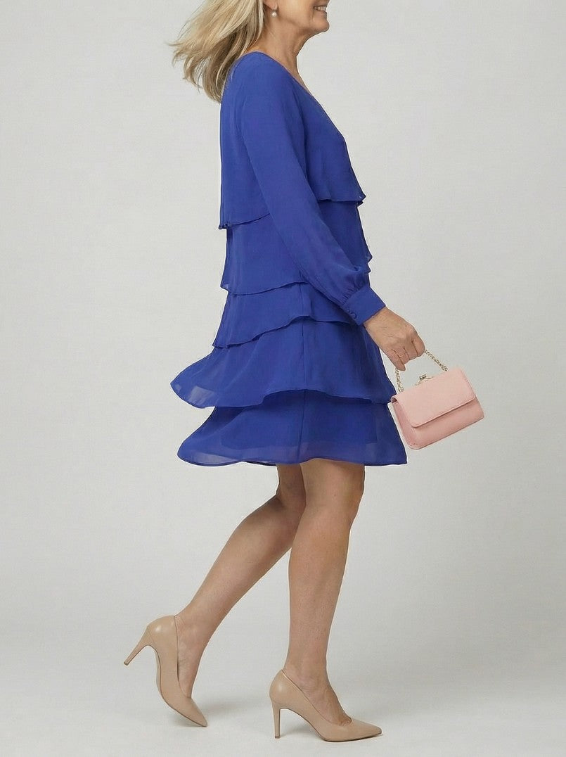 Tiered Long Sleeve Mini Dress