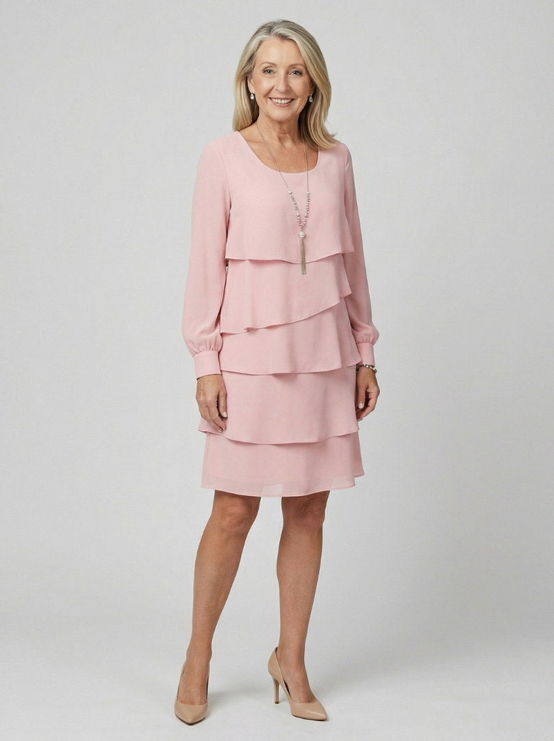 Tiered Long Sleeve Mini Dress