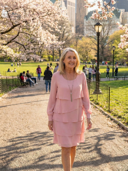 Tiered Long Sleeve Mini Dress