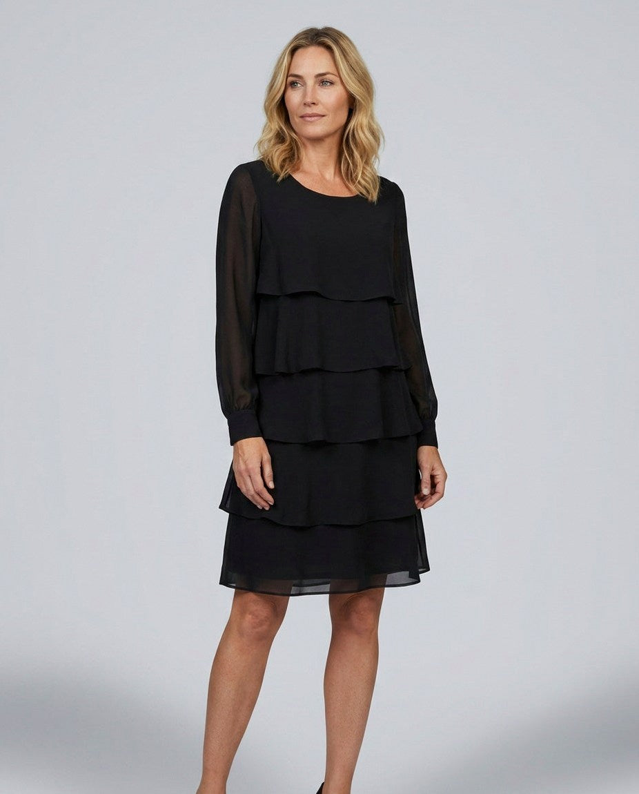 Tiered Long Sleeve Mini Dress