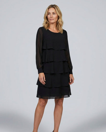 Tiered Long Sleeve Mini Dress