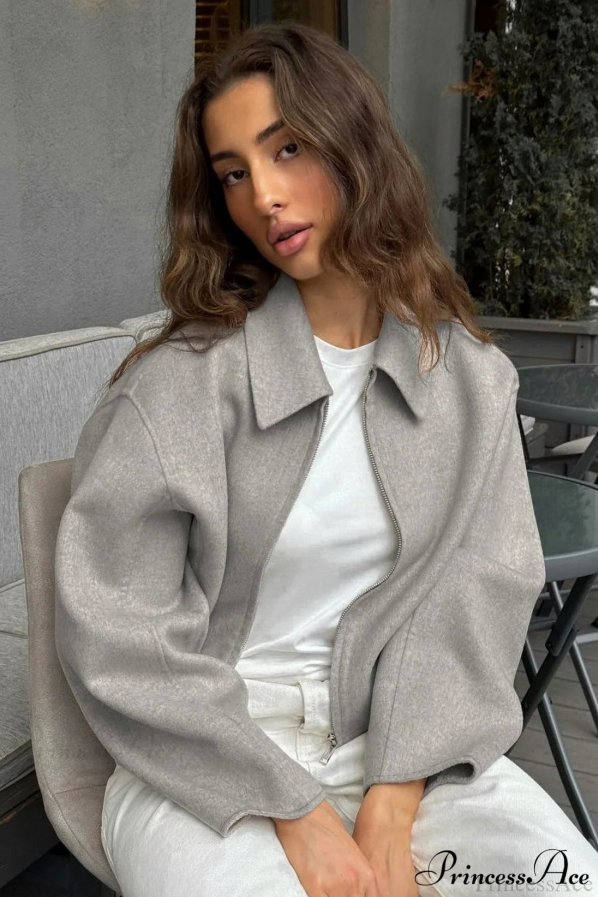 Tweed Long Sleeve Cropped Jacket